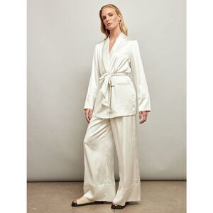 NWT Carbon38 Satin Smoking Ivory Jacket